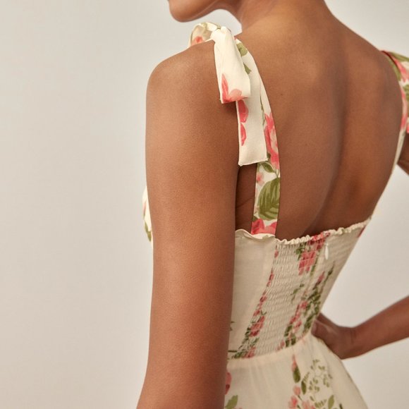 Reformation Jasen Dress Size 4 - excellent like new - corsage pattern - Picture 9 of 9